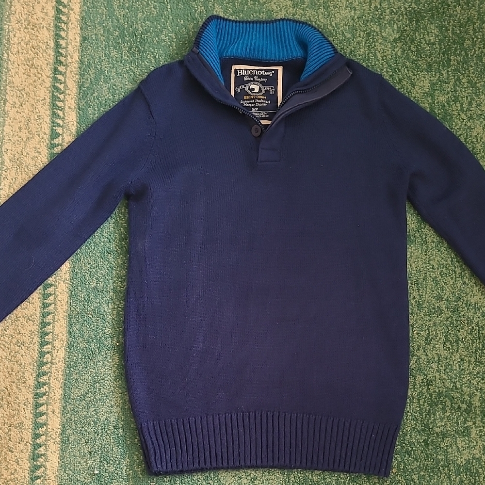 Bluenotes Men's Blue Zip-Up Sweater